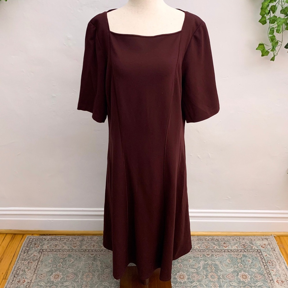 Lafayette 148‎ NY Deep Red Shift Dress Size XL
